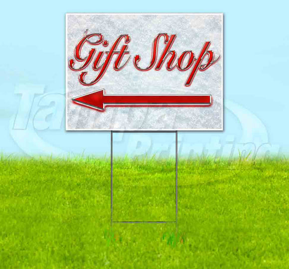 Gift Shop Left Arrow Yard Sign