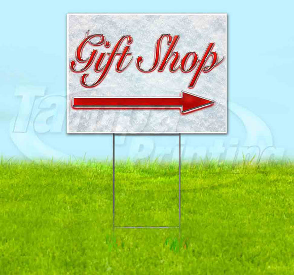 Gift Shop Right Arrow Yard Sign