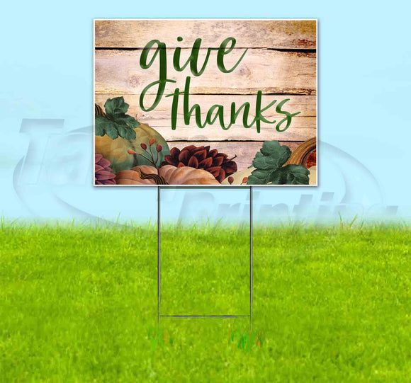 Give Thanks Yard Sign