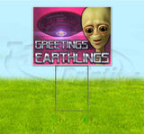 Greetings Earthlings Yard Sign