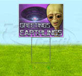 Greetings Earthlings Yard Sign