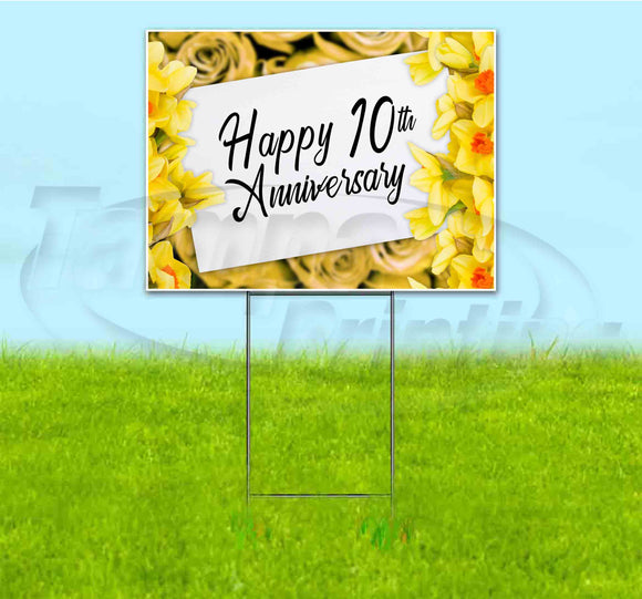 Happy 10th Anniversary Yard Sign