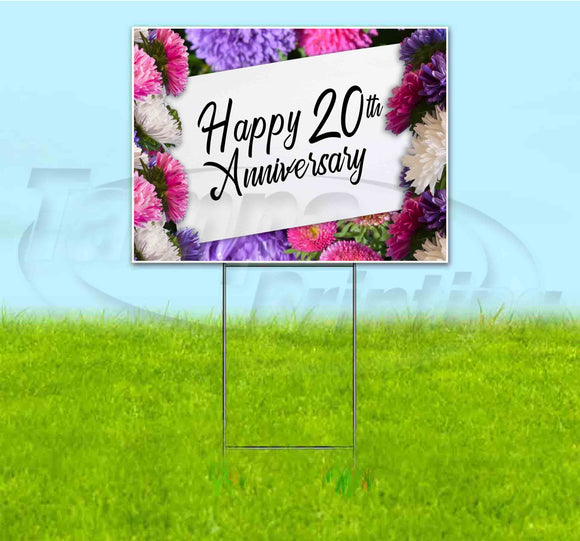 Happy 20th Anniversary Yard Sign