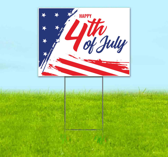 Happy 4th of July Yard Sign