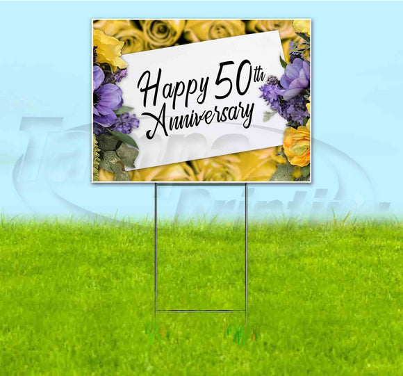 Happy 50th Anniversary Yard Sign