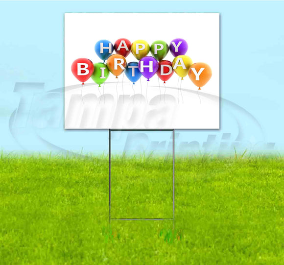 Happy Birthday Balloons Yard Sign