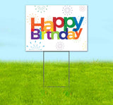 Happy Birthday Fireworks Yard Sign
