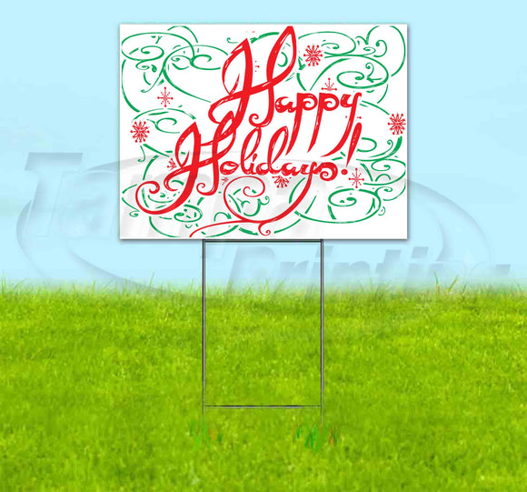 Happy Holidays v8 Yard Sign