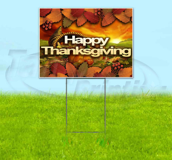 Happy Thanksgiving v11 Yard Sign