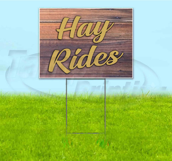 Hayrides Yard Sign