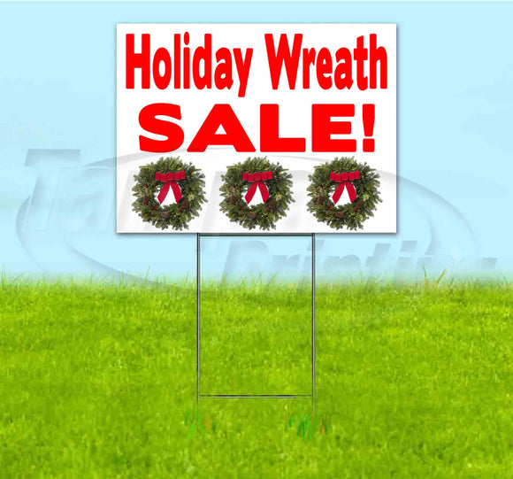 Holiday Wreath Sale Yard Sign