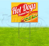 Hot Dogs Steamed Bun Yard Sign