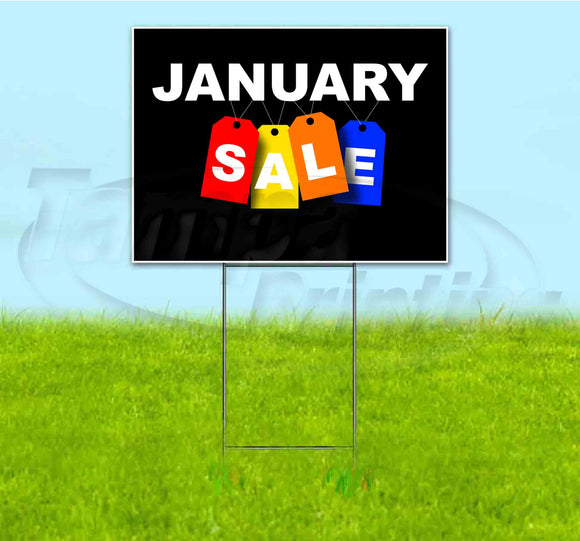 January Sale Tag Yard Sign