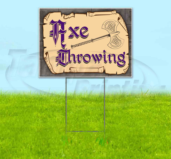 Medieval Fair Axe Throwing Yard Sign