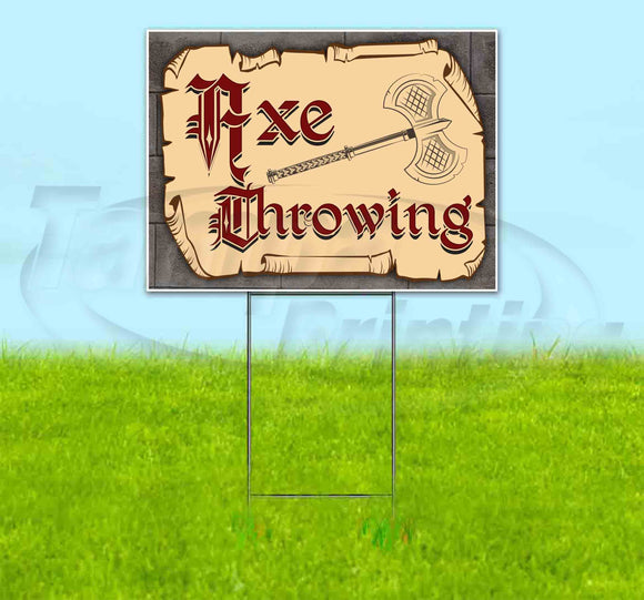 Medieval Fair Axe Throwing Yard Sign
