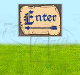 Medieval Fair Enter Left Arrow Yard Sign