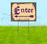 Medieval Fair Enter Left Arrow Yard Sign