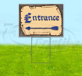 Medieval Fair Entrance Left Arrow Yard Sign