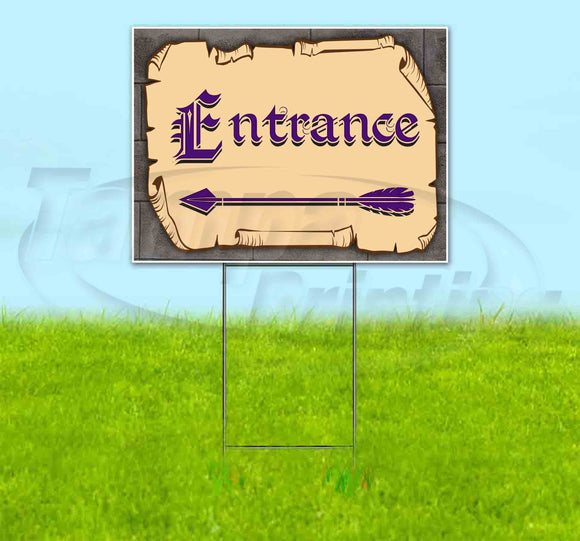 Medieval Fair Entrance Left Arrow Yard Sign