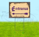 Medieval Fair Entrance Left Arrow Yard Sign