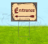 Medieval Fair Entrance Left Arrow Yard Sign