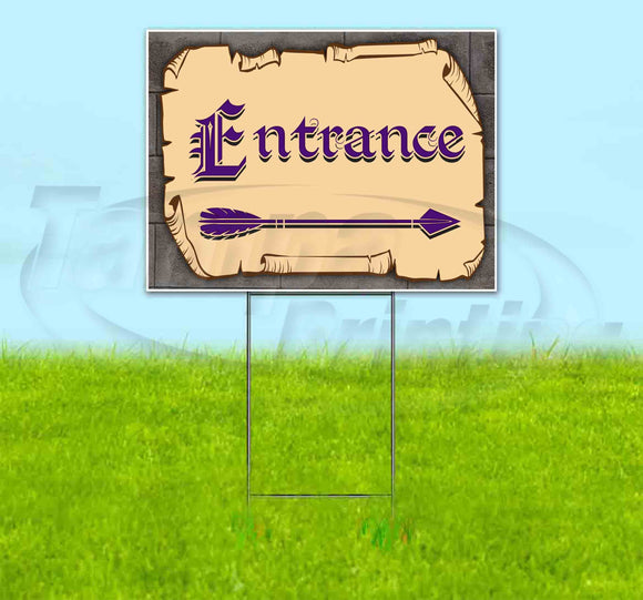 Medieval Fair Entrance Right Arrow Yard Sign