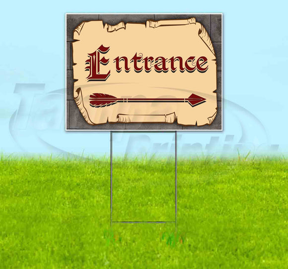 Medieval Fair Entrance Right Arrow Yard Sign