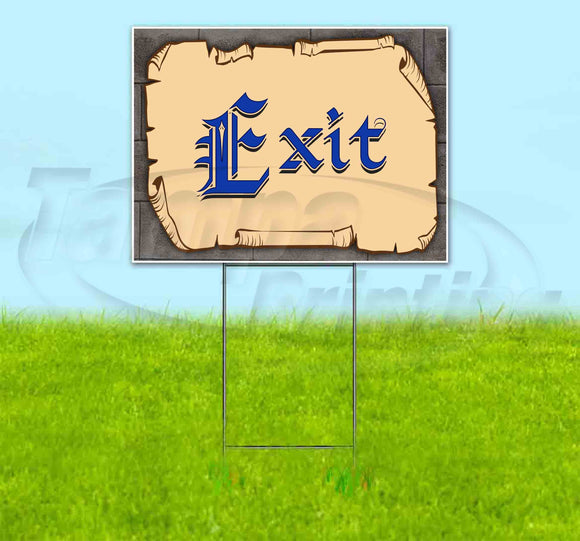 Medieval Fair Exit Yard Sign
