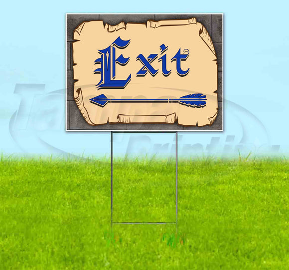 Medieval Fair Exit Left Arrow Yard Sign