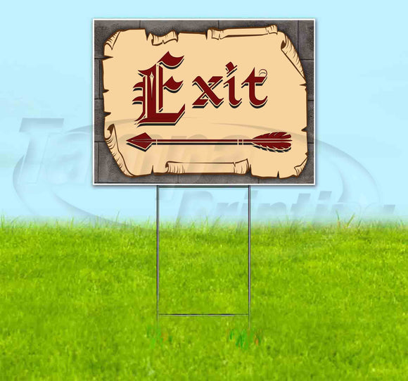 Medieval Fair Exit Left Arrow Yard Sign