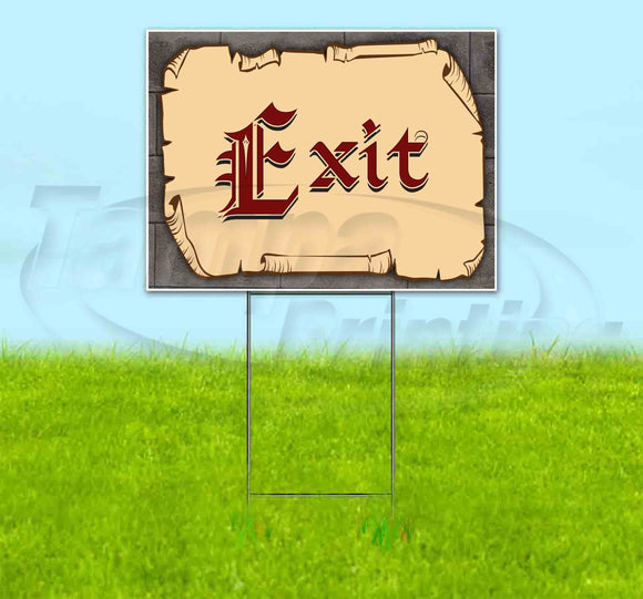 Medieval Fair Exit Yard Sign