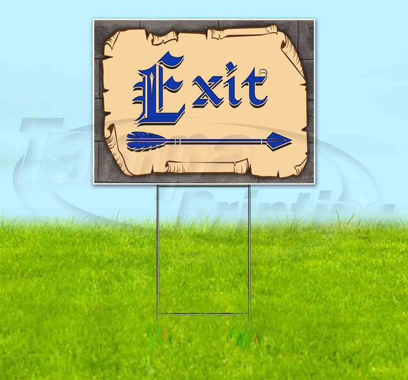 Medieval Fair Exit Right Arrow Yard Sign