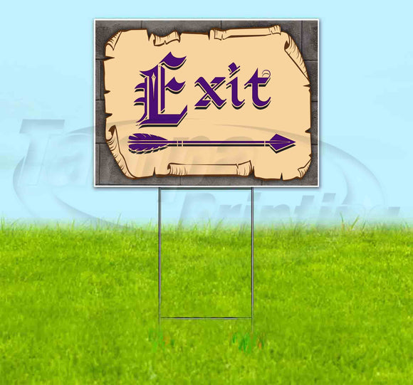 Medieval Fair Exit Right Arrow Yard Sign
