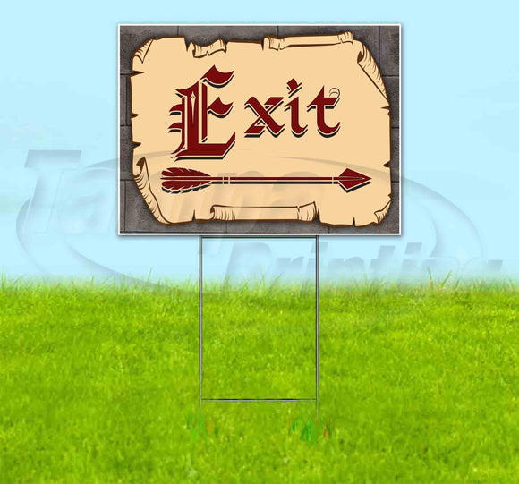 Medieval Fair Exit Right Arrow Yard Sign