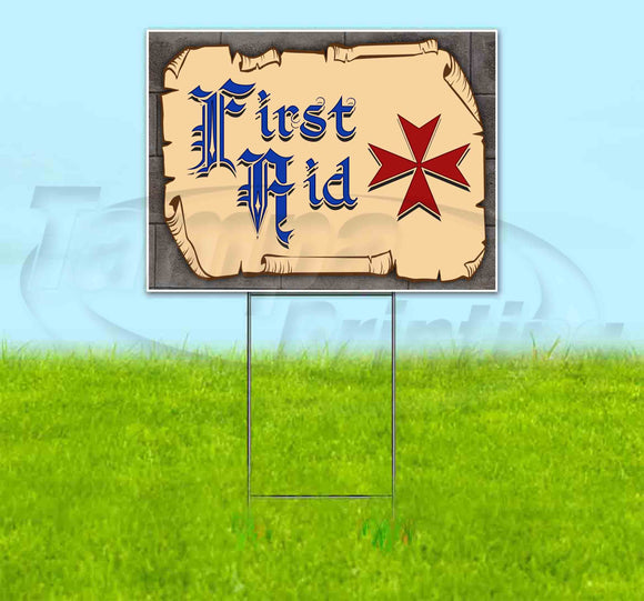 Medieval Fair First Aid Yard Sign