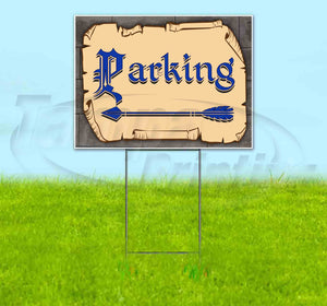 Medieval Fair Parking Left Arrow Yard Sign
