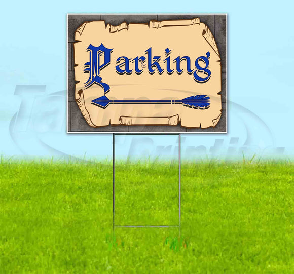 Medieval Fair Parking Left Arrow Yard Sign