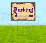 Medieval Fair Parking Left Arrow Yard Sign