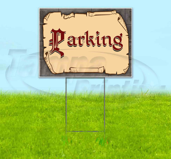 Medieval Fair Parking Yard Sign