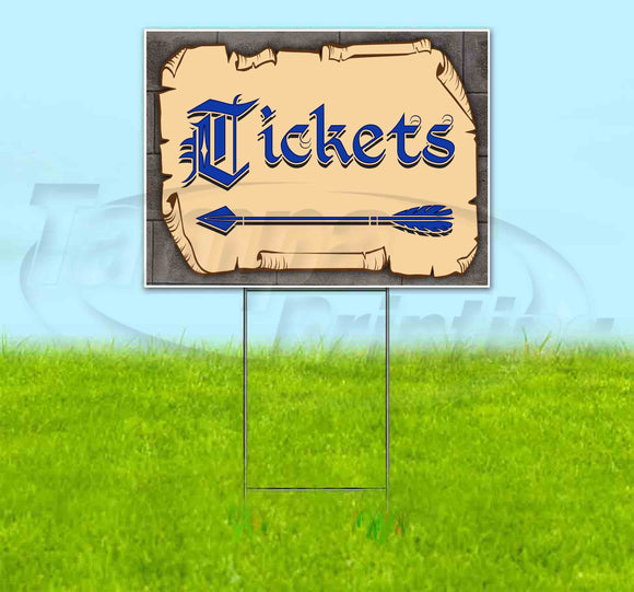 Medieval Fair Tickets Left Arrow Yard Sign