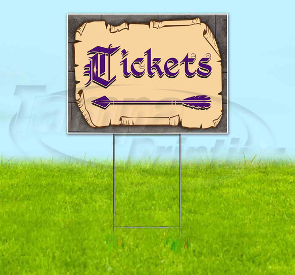 Medieval Fair Tickets Left Arrow Yard Sign