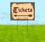 Medieval Fair Tickets Left Arrow Yard Sign