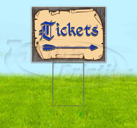 Medieval Fair Tickets Right Arrow Yard Sign