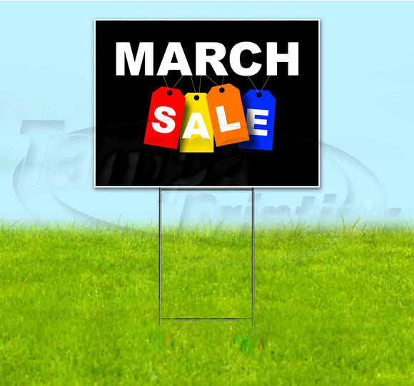 March Sale Tag Yard Sign