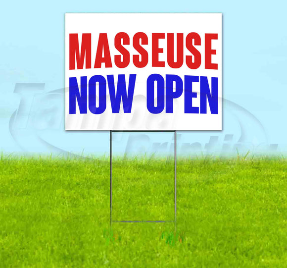 Masseuse Now Open Yard Sign