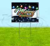 Merry Christmas Ribbon Yard Sign