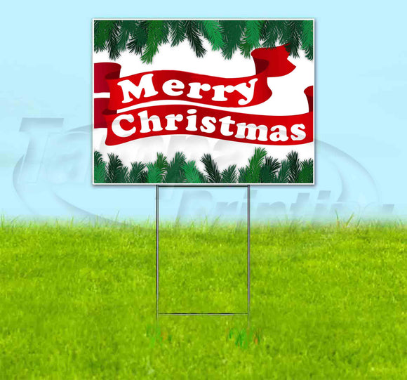 Merry Christmas v8 Yard Sign