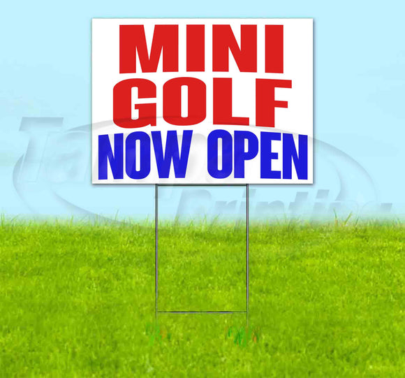 Mini Golf Now Open Yard Sign