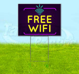 Neon Brick Free Wifi v2 Yard Sign