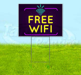 Neon Brick Free Wifi v2 Yard Sign